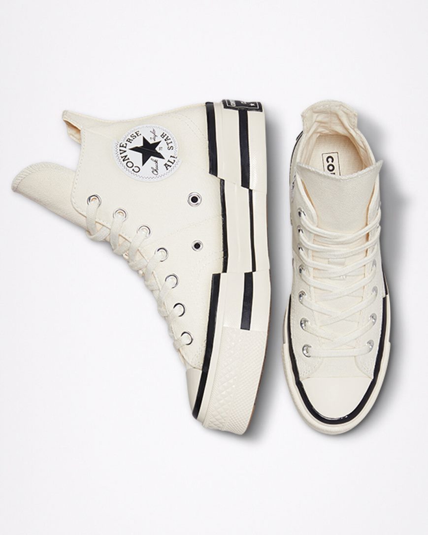 Tenisi Inalti Barbati Converse Chuck 70 Plus Bej Negrii | RO JSKQZ947